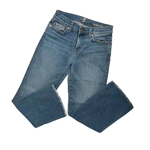 7 For All Mankind Cropped Boot Jeans y2k 90s Size 26 - Picture 8 of 8
